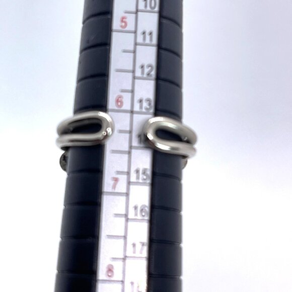 Iridescent Abalone Shell Silver-Tone Metal Adjustable Band Ring Size 6.25 VTG - Picture 5 of 8